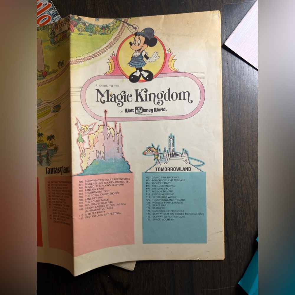 Vintage 1979 Magic
Kingdom Walt Disney
World Park Guide Map